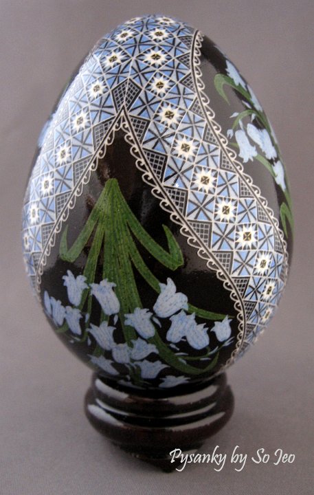 Bluebells Pysanky Ukrainian Easter Egg by So Jeo